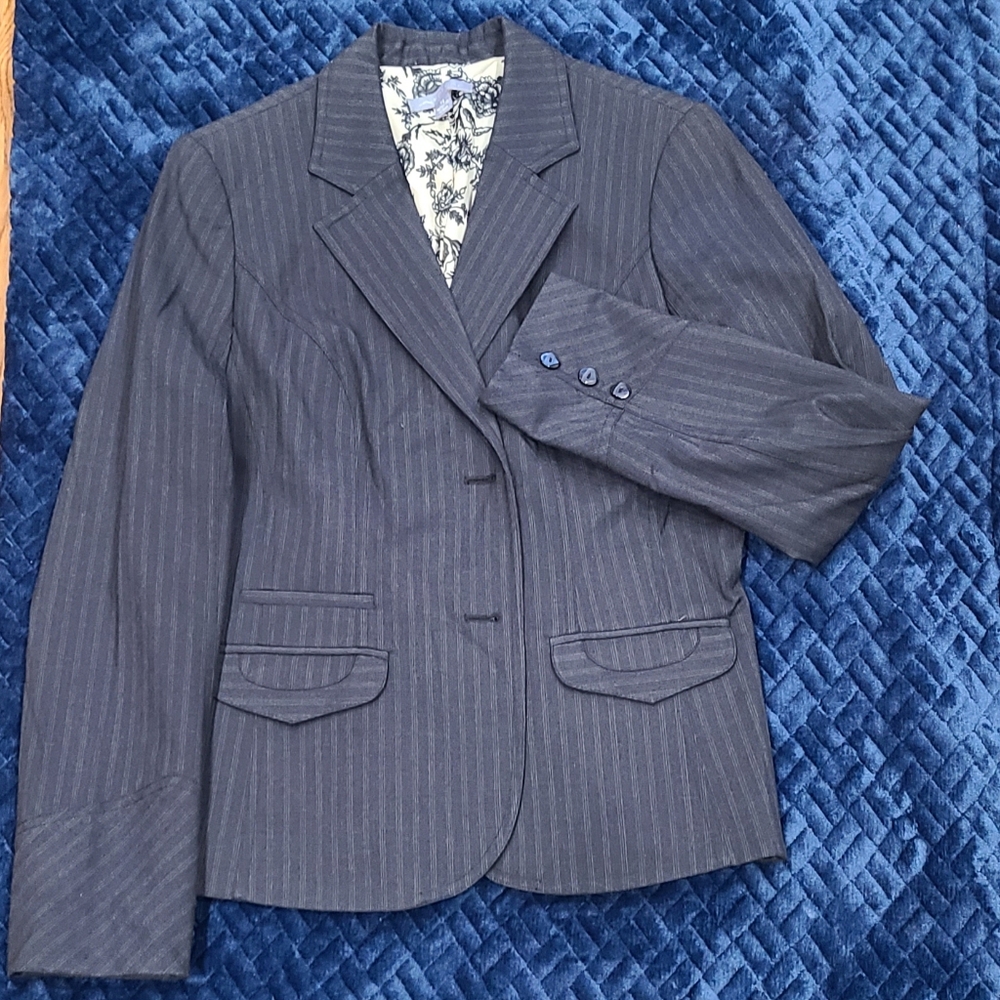 Classic Gray Pinstripe Women's Blazer